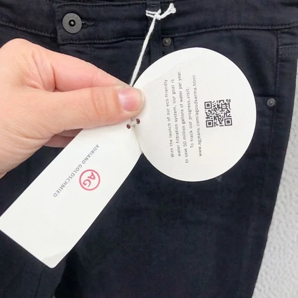 AG Adriano Goldschmied Legging Ankle Super Skinny Jeans Womens 32 14 Black New - Picture 7 of 16
